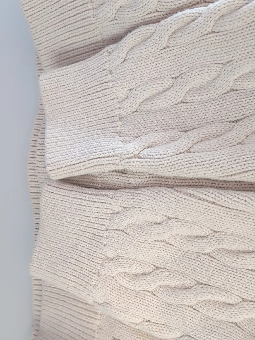 J. Crew Men's Cream Cable Crewneck Sweater